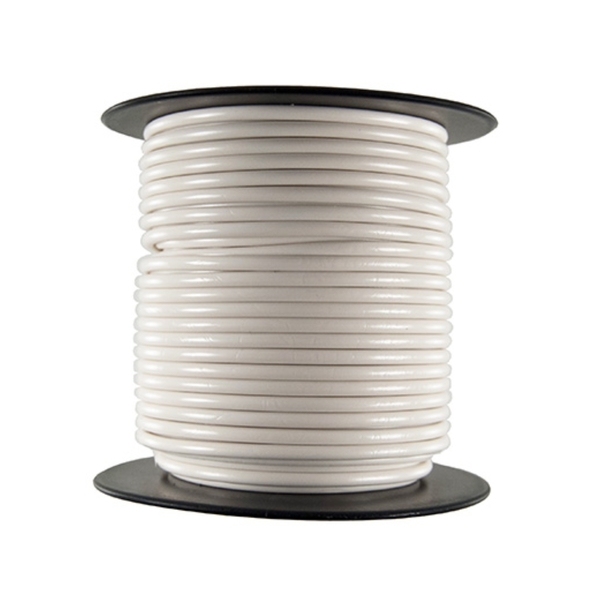 The Best Connection Primary Wire - Rated 80Â°C 14 AWG, White 100 Ft. 149C